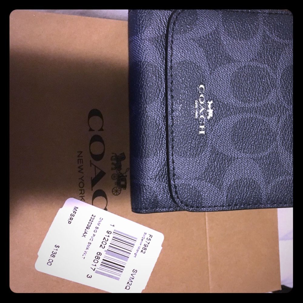 Brand new trifold coach wallet